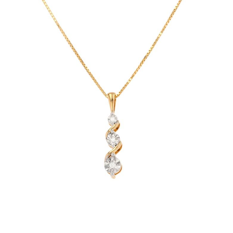 Collier diamants 0.045 carat 2 ors 4.60g Comme neuf -  reconditionné disponible sur Gemme Les Bijoux